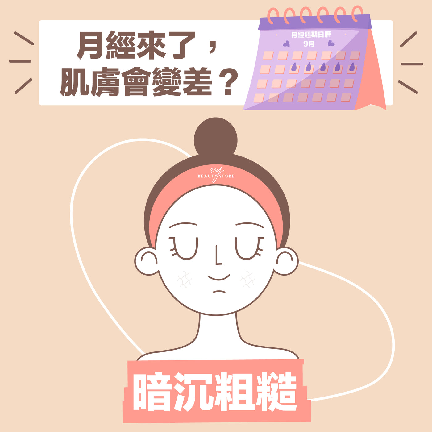 月經來了, 肌膚會變差?