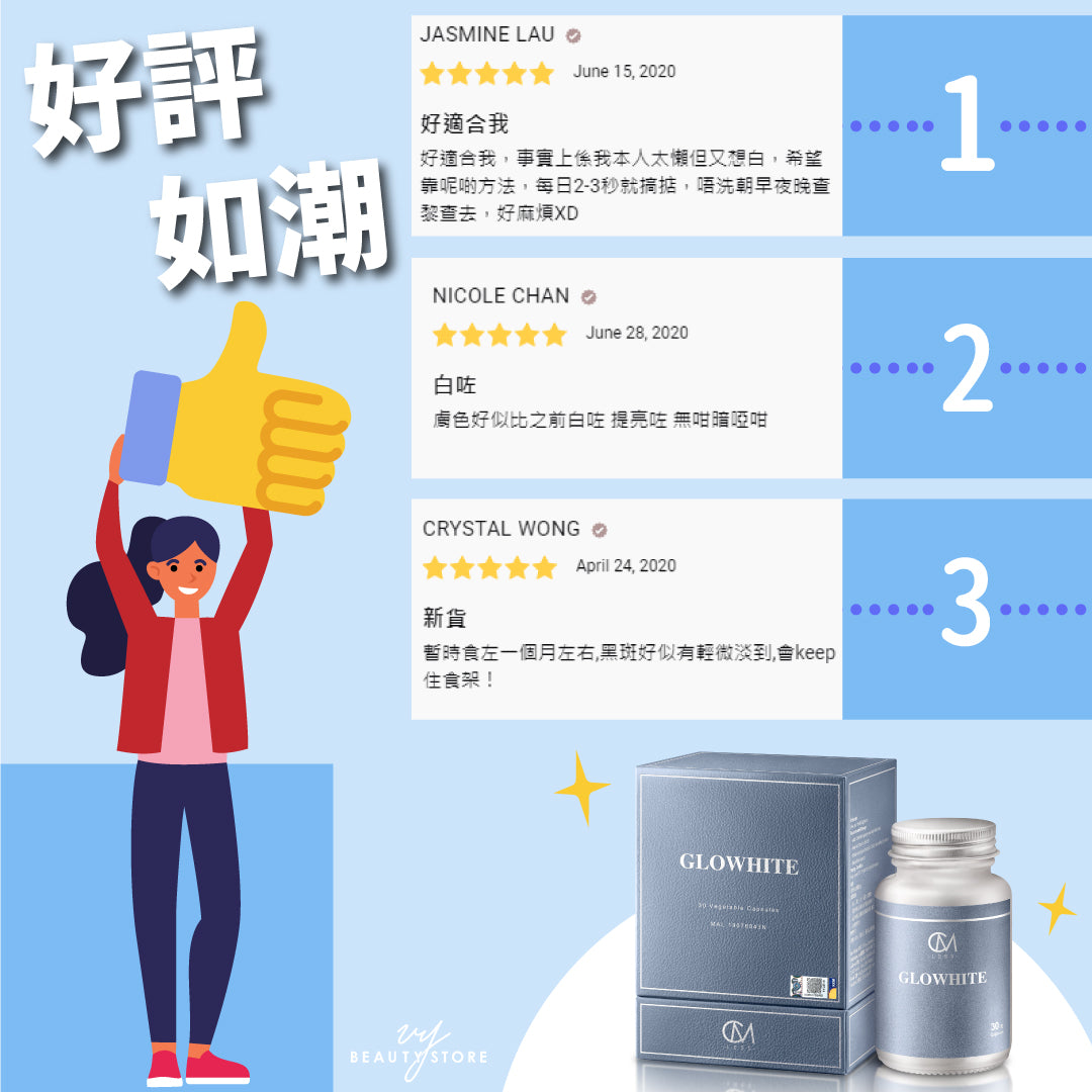 【#好評如潮!😍】今天帶大家看看CM LESS #GLOWHITE #淨白淡斑丸 的真實好評!
